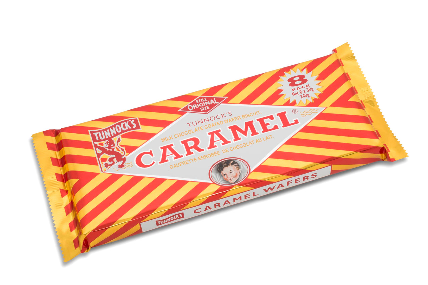 Tunnock's Real Milk Chocolate Caramel Wafers 8 Pack of 30g (Pack of 1)