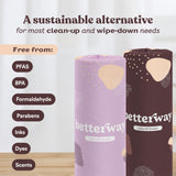 Betterway Bamboo Natural Brown Paper Towels - 8 Rolls, 2 Ply, 110 sheets - Plastic Free, PFAS Free, Disposable Kitchen Paper Towels - Select Size