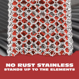 Knapp Made Combo Chainmail Cast Iron Scrubber with Silicone Core - Heavy Duty Rings and Fine Chainmail Rings -Premium Cast Iron Cleaner Chainmail