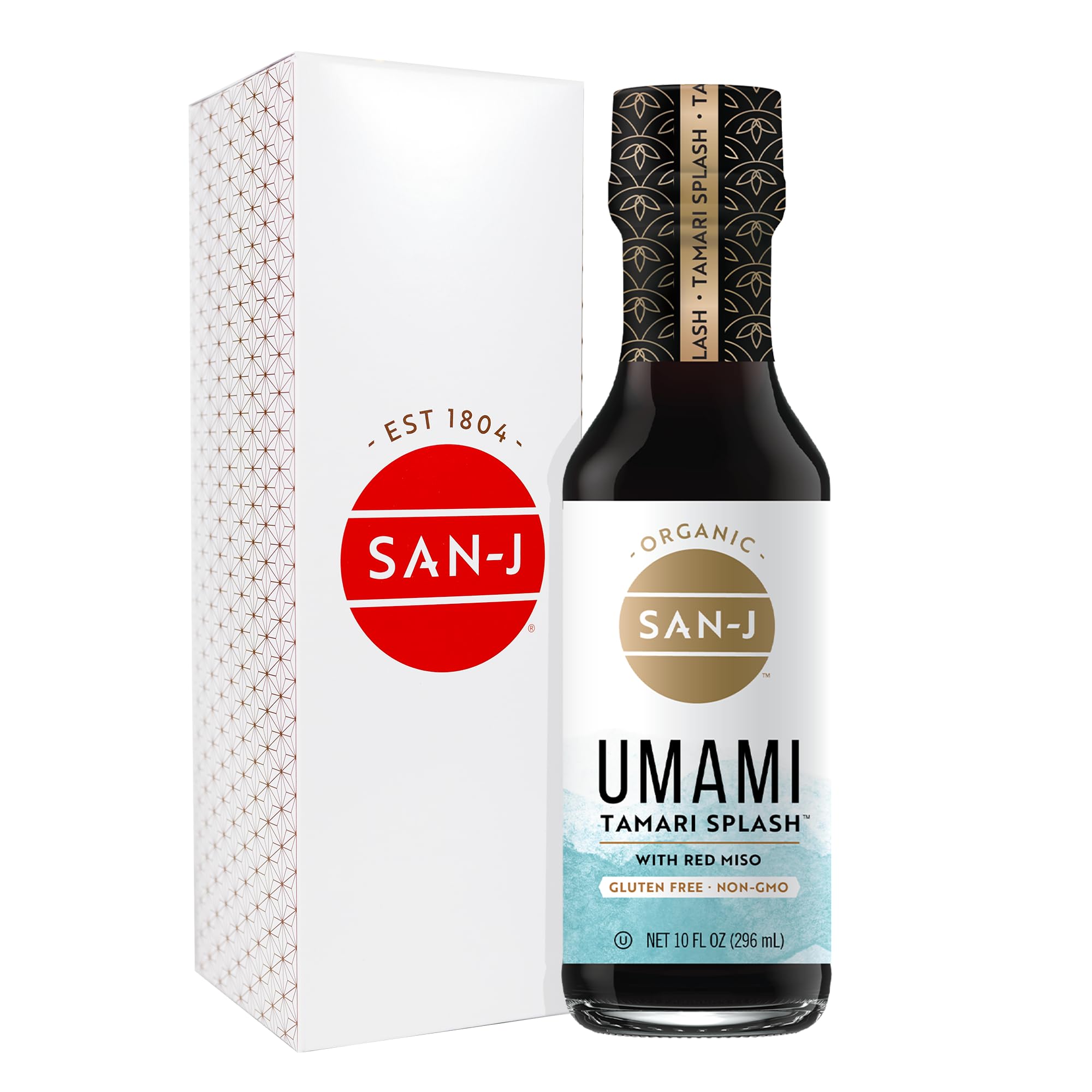 San-J Organic Umami Tamari Splash, Specially Brewed, 10 oz Glass
