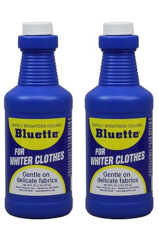 Bluette Laundry Bluing (2 Pack) - Laundry Detergent Whitener/Safe & Gentle For Delicate Fabrics/Whiter Whites and Brights/Perfect For Brightening