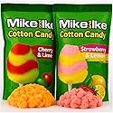Mike and Ike Cotton Candy, Cherry Lime and Strawberry Lemon Flavors, Soft Fluffy Sugar Floss, 2 Pack