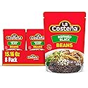 La Costeña Refried Black Beans - 60 Second Microwave Ready to Eat Meals for Mexican Food, Mexican Rice, Nacho Bean Dip, Bean Burrito, Burger, Carne