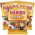 Haribo Pack of 3 Hermione Harry Potter Halloween Gummy Candy 4 oz Fruity Chewy Treats with Wizarding World Shapes Party Favors