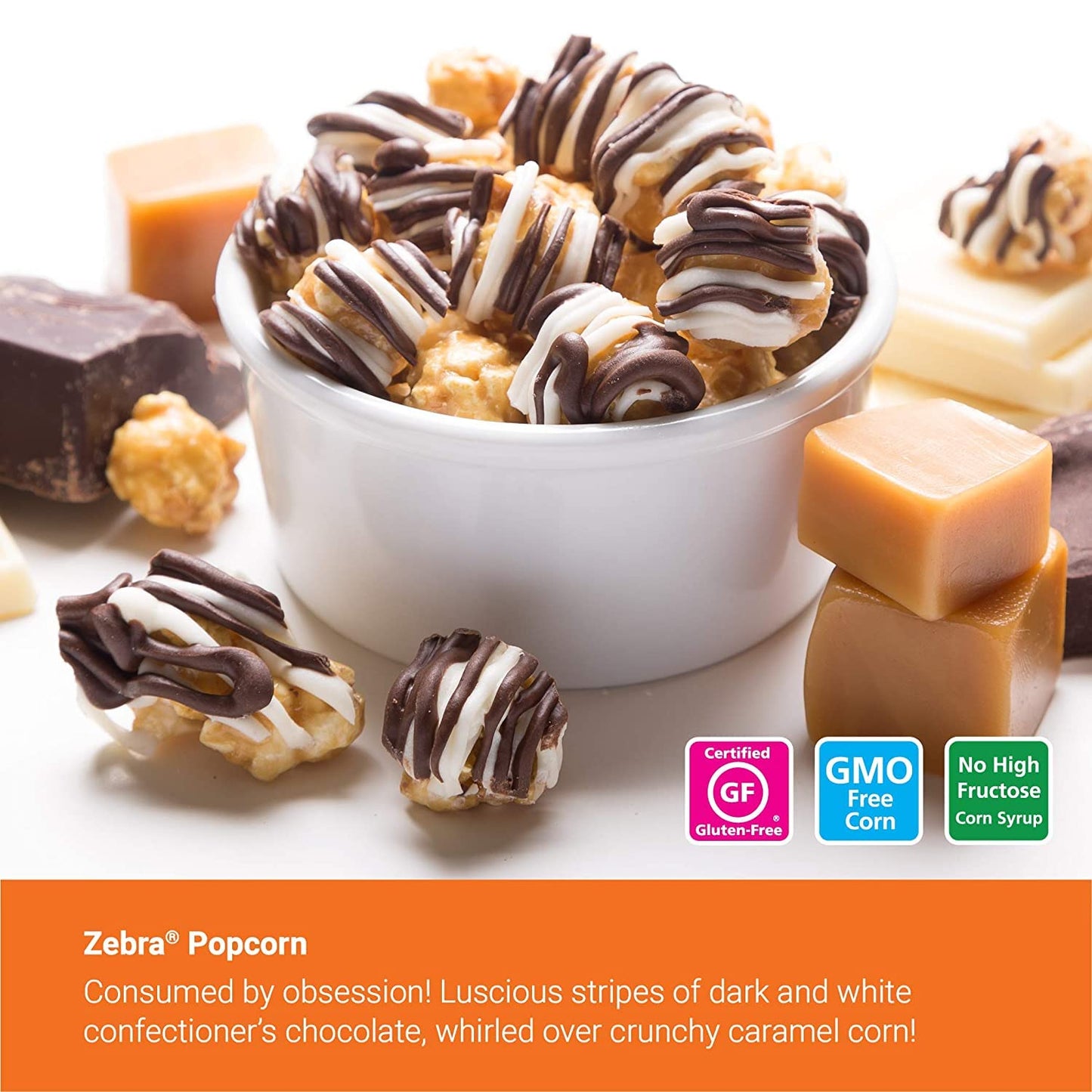 Gourmet Popcorn - 12 Zebra Corn Mini Cones - Small Storage Space Friendly & Great Stocking Stuffers! 32.4oz total and Exclusive Inspirational Sticker!