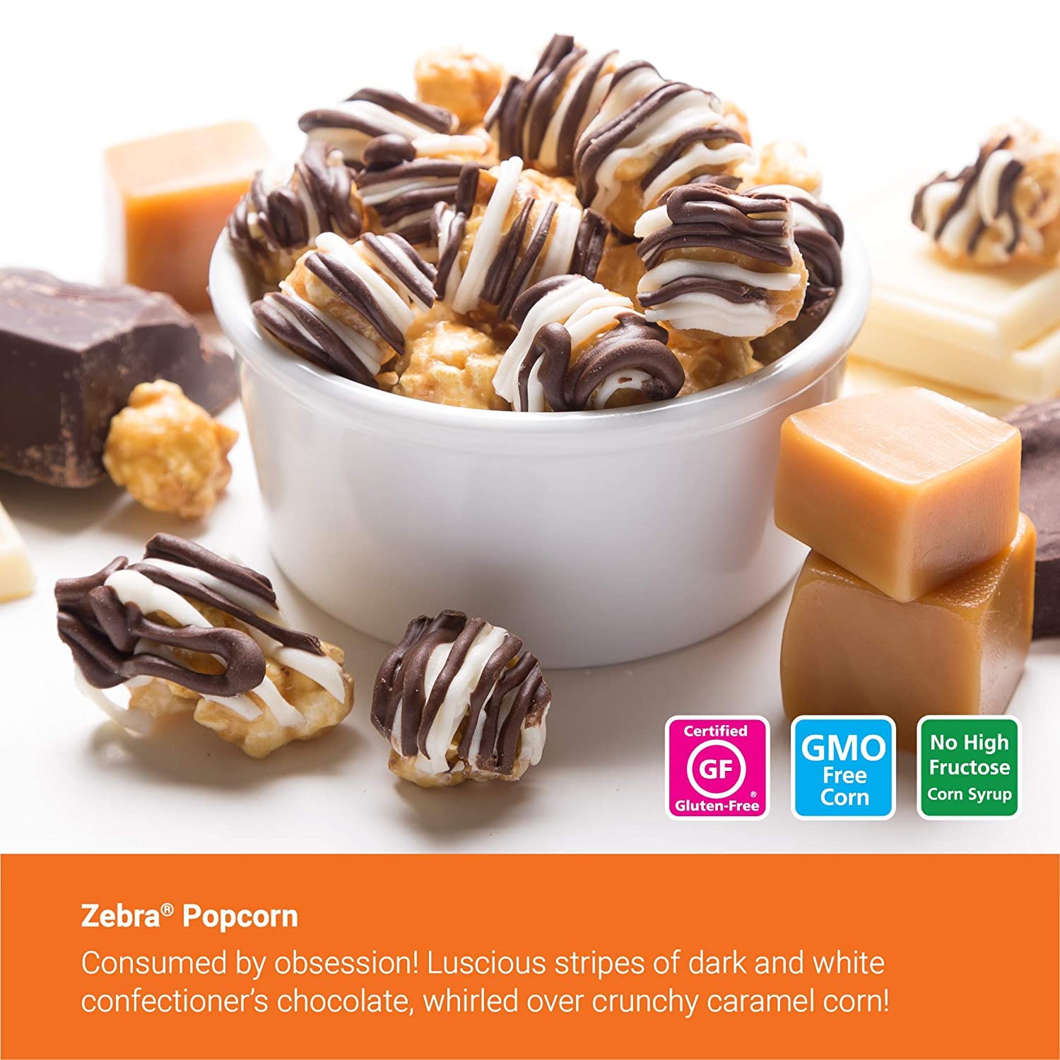 Gourmet Popcorn - 12 Zebra Corn Mini Cones - Small Storage Space Friendly & Great Stocking Stuffers! 32.4oz total and Exclusive Inspirational Sticker!