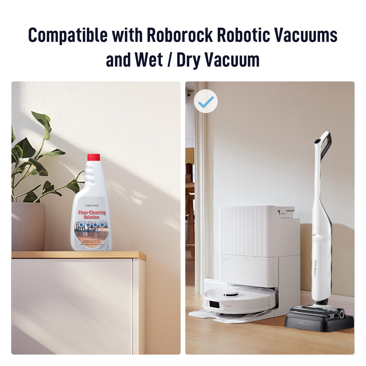 roborock Official Floor Cleaning Solution, Floor Cleaner for Hardwood Tile Hardfloor, Compatible Robot Vacuums with Mopping and Wet Dry Vacuum, 16.2