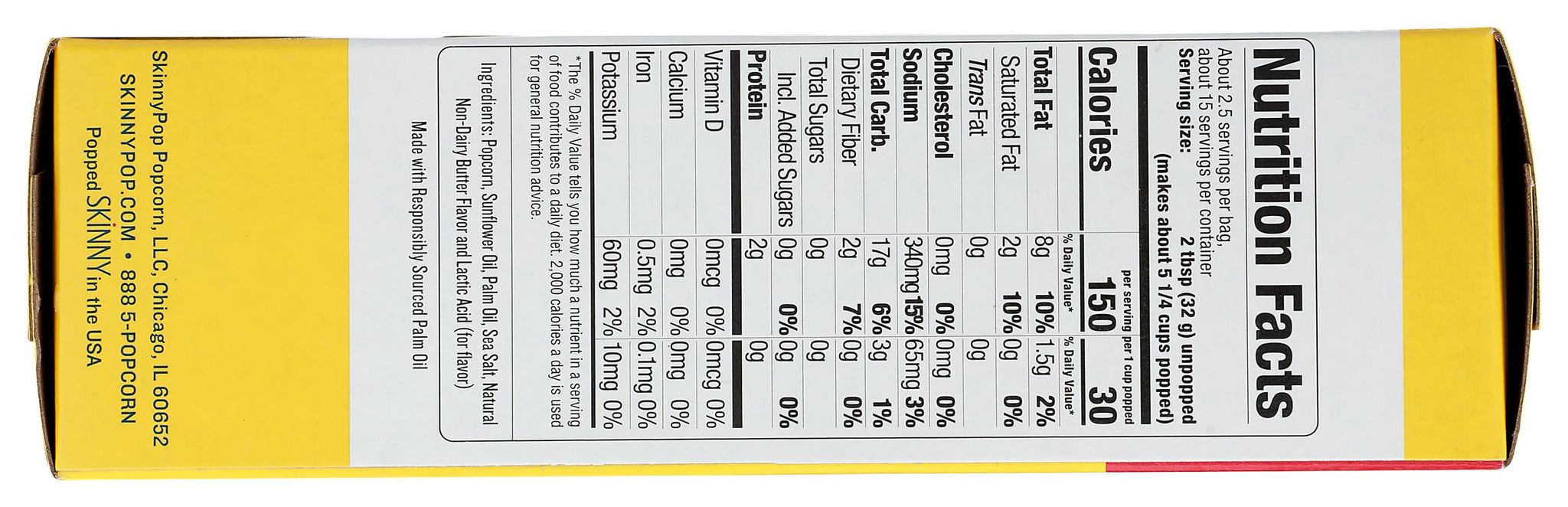 Skinny Pop Butter Microwave Popcorn, 16.8 OZ