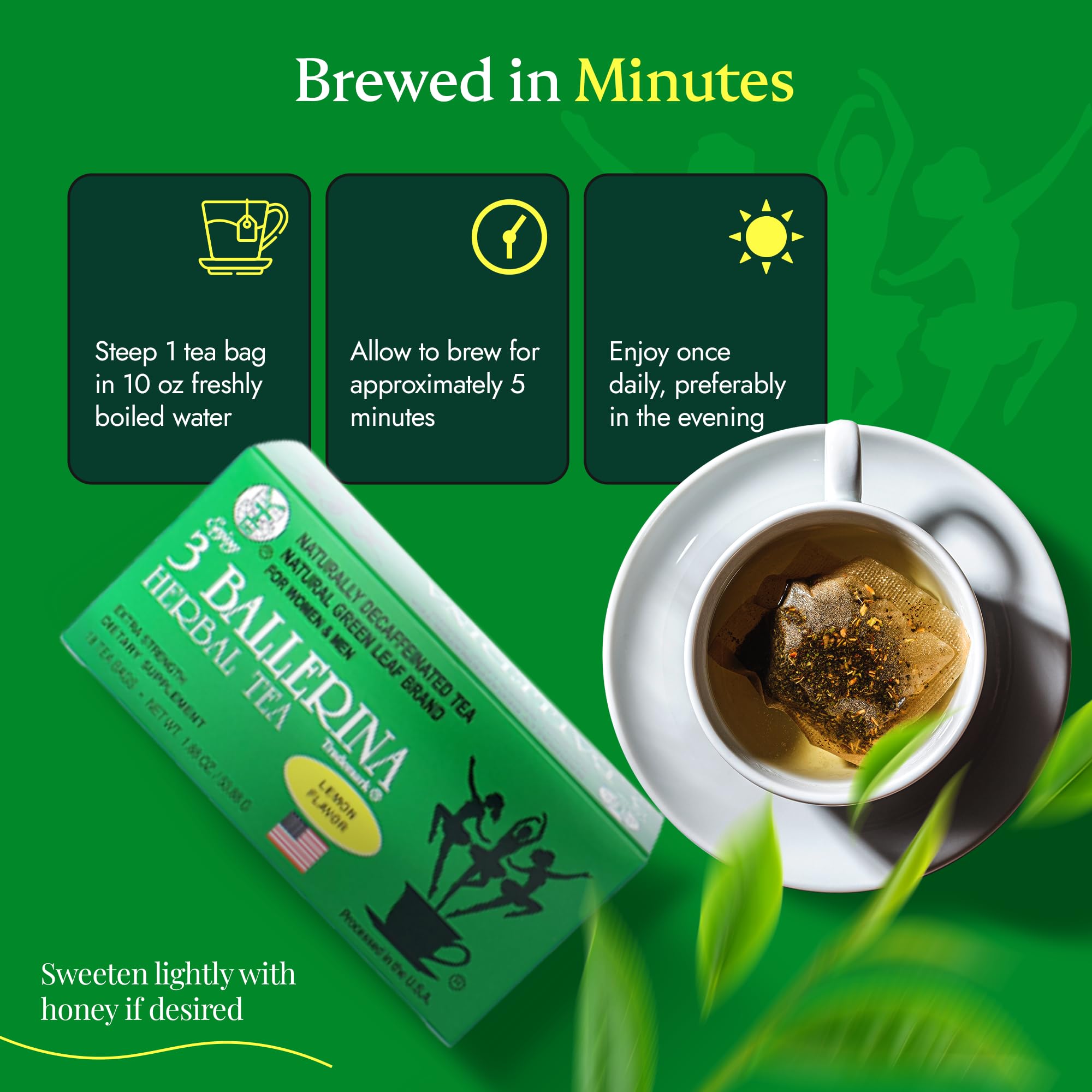 3 Ballerina Tea Extra Strength for Men and Women 3 Boxes Flavored Bundle (Orange, Lemon and Cinnamon Flavors)