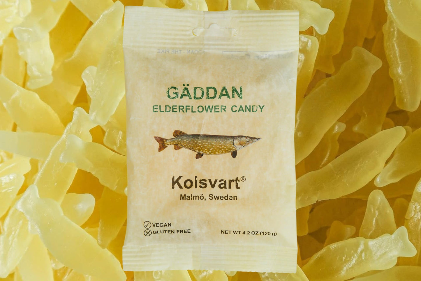 Kolsvart Elderflower Swedish Candy - Vegan & Gluten-Free Gummies with Natural Floral Flavor - Scandinavian Fruit Candy - 4.2 oz Each (Pack of 5)