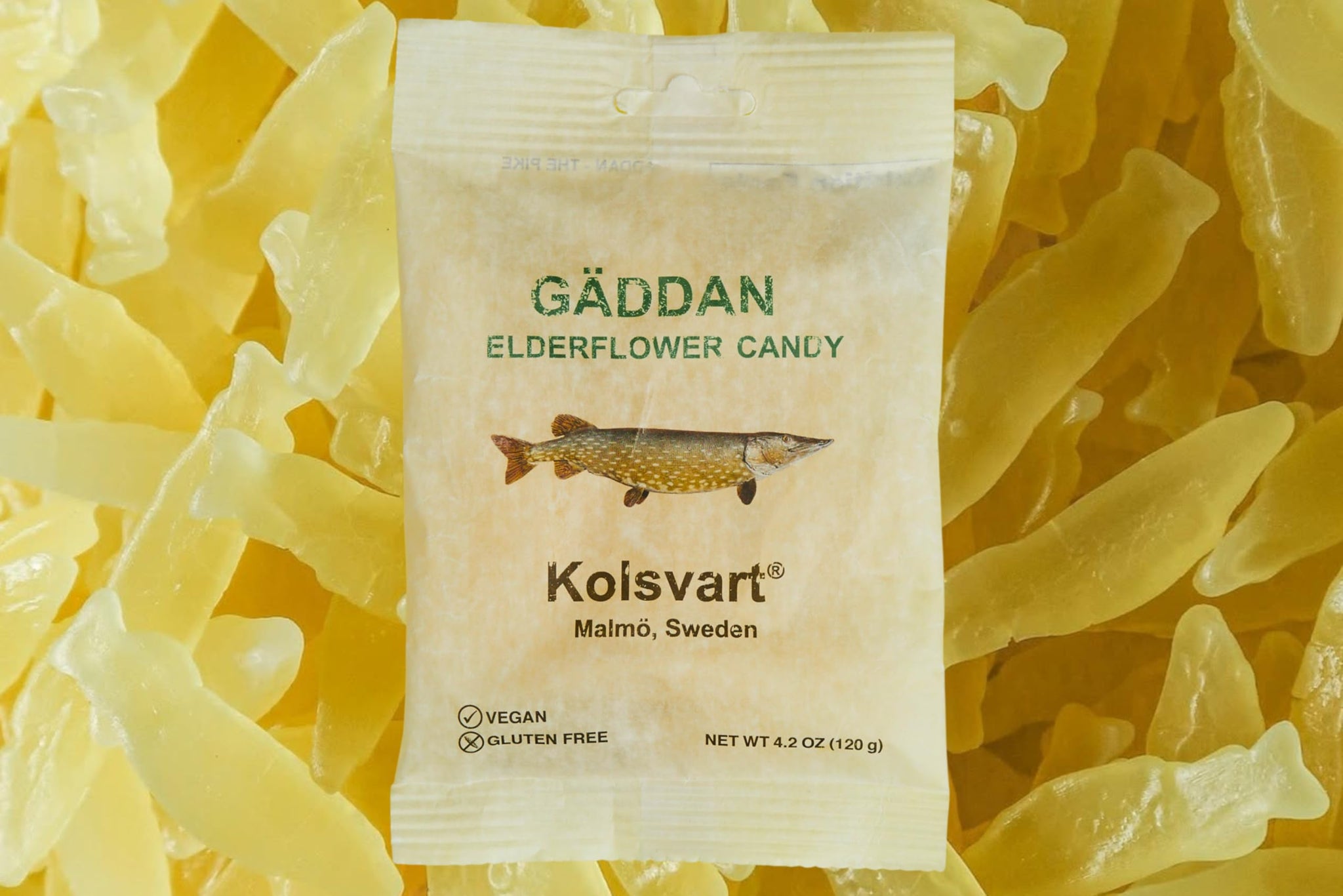 Kolsvart Elderflower Swedish Candy - Vegan & Gluten-Free Gummies with Natural Floral Flavor - Scandinavian Fruit Candy - 4.2 oz Each (Pack of 5)