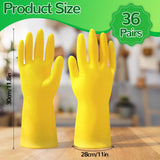 Bgtecho 36 Pairs Rubber Dishwashing Gloves, Reusable Household Cleaning Gloves, Long Kitchen Glove for Washing Dishes, Non Slip Rubber Cleaning Glove