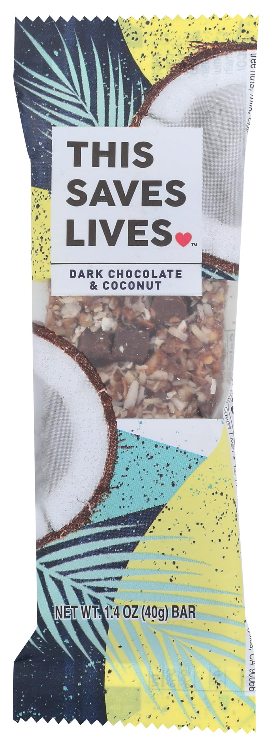 This Saves Lives Dark Chocolate Coconut Granola Bar, 1.4 OZ