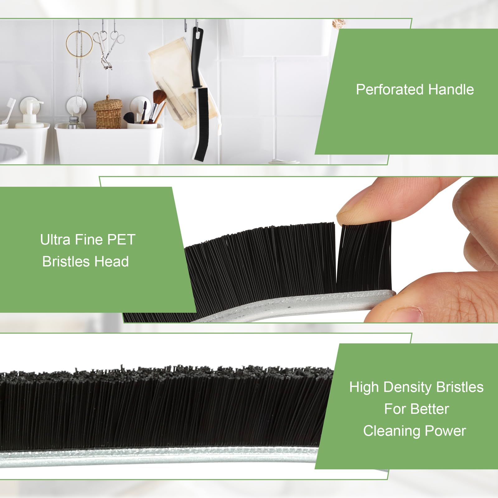 3 Pcs Crevice Cleaning Brush, 2023 Updated Premium Hard Bristle Cleaning Brush, Multifunctional Gap Cleaning Brush for House Use Dead Corners Window