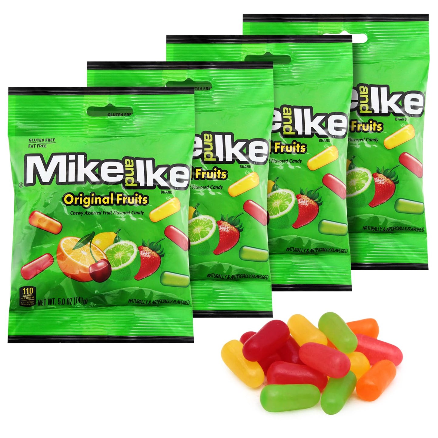 Mike and Ike Original Fruits Candy, 4 Pack of Movie Theater Candy 5 OZ Each, Ideal Mike and Ike for Your Favorite Films, Perfect Theater Box