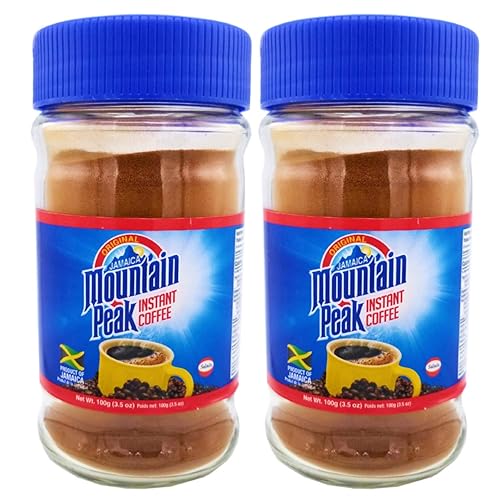 Mountain Peak Instant Coffee - Premium Jamaican Blend, 100g Jar