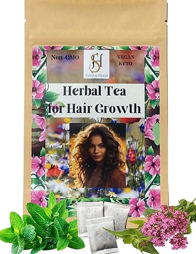 Herbal Hair Growth Tea for Thicker, Stronger Hair -Natural Regrowth Blend with Horsetail, Rosemary & Nettle -Florida Fresh Herbs - 50 g (1.76 OZ)