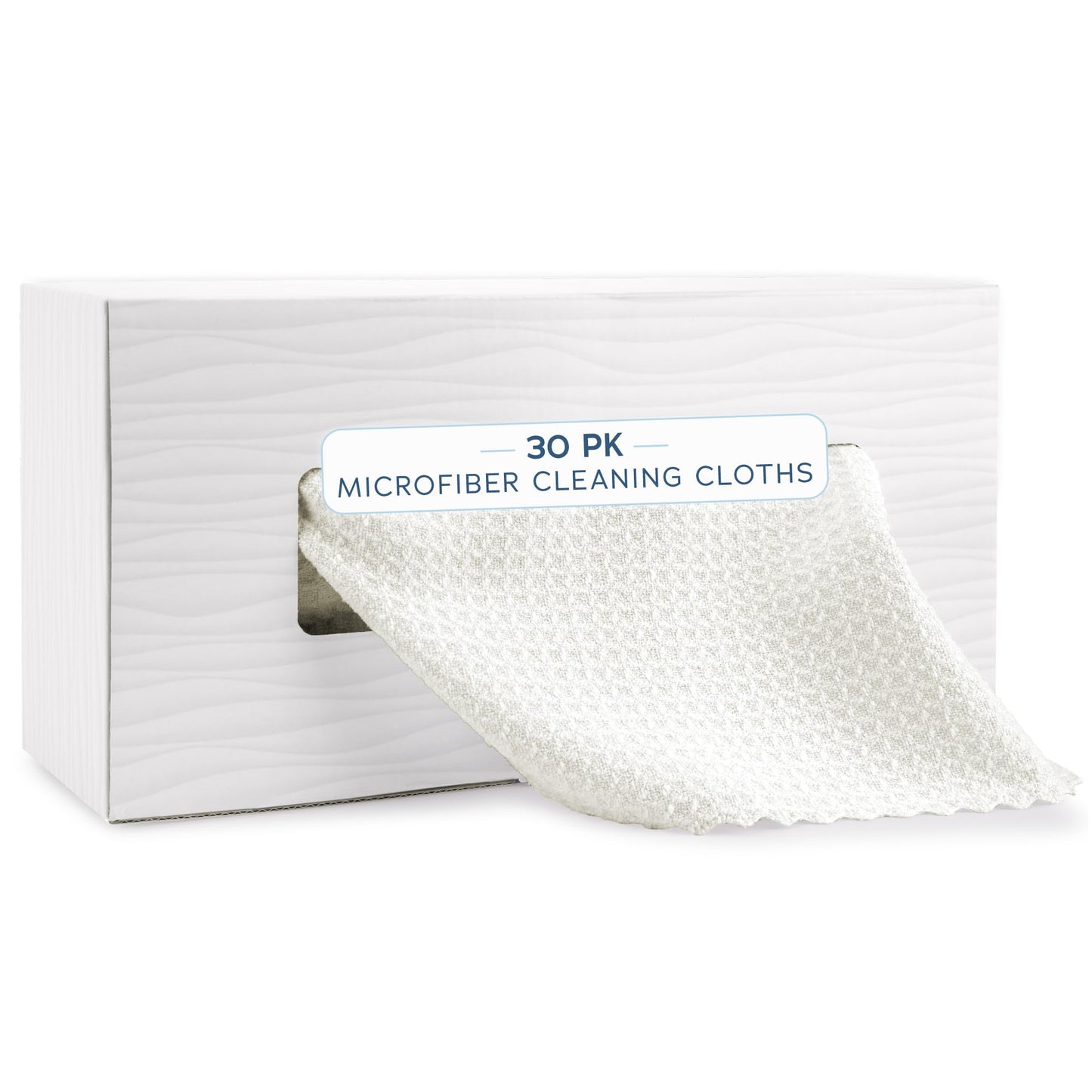 AURA 30 Pack Microfiber Cleaning Cloth with Box, Bulk Towels for Home, Reusable Microfiber Towels for Cars, Cleaning Rags, White Honeycomb, 260gsm
