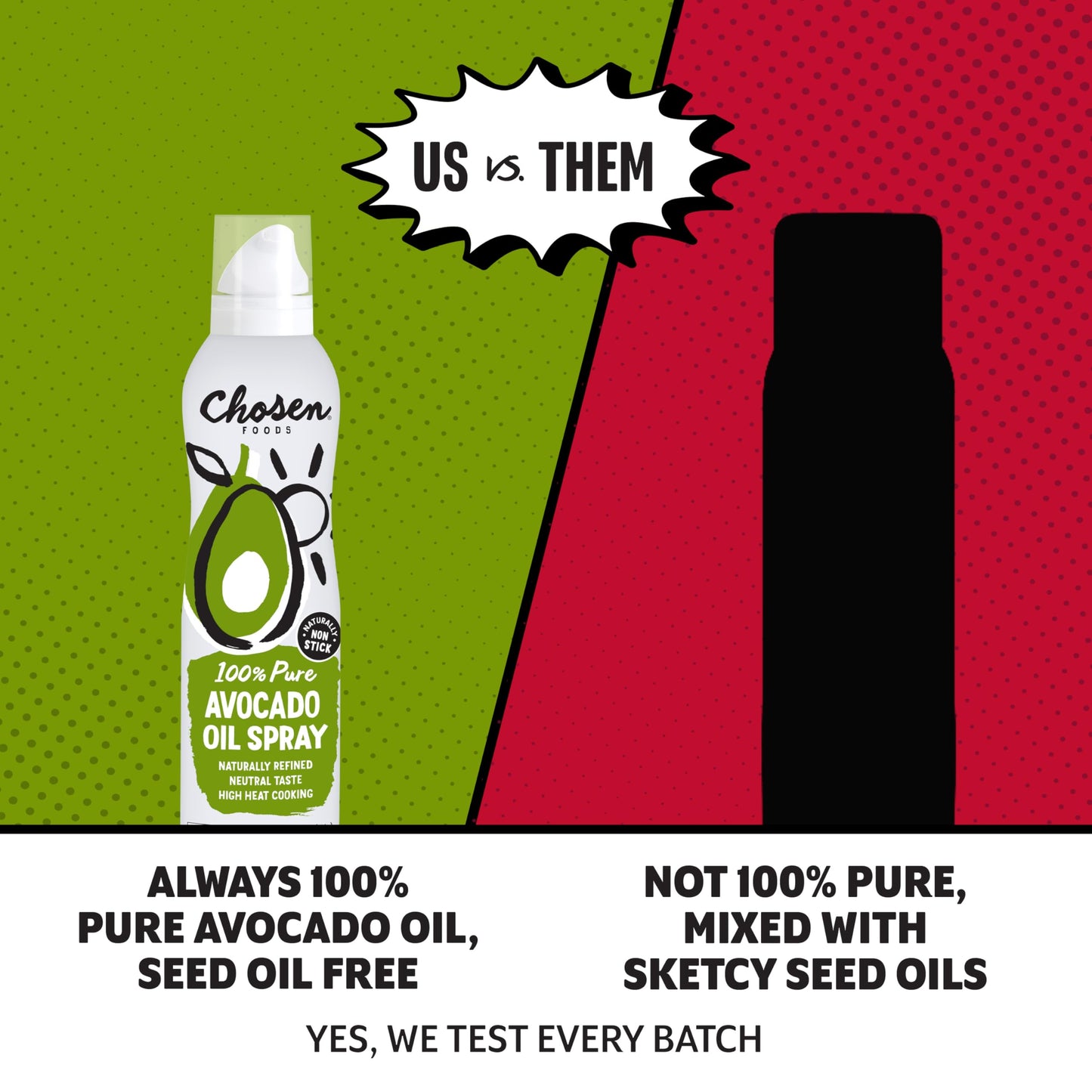 Chosen Foods Avocado Oil Spray, 13.5 Oz - All Purpose Cooking Spray made with 100% pure avocados - Non-GMO, Gluten-Free, Keto Friendly - (Pack Of 1)
