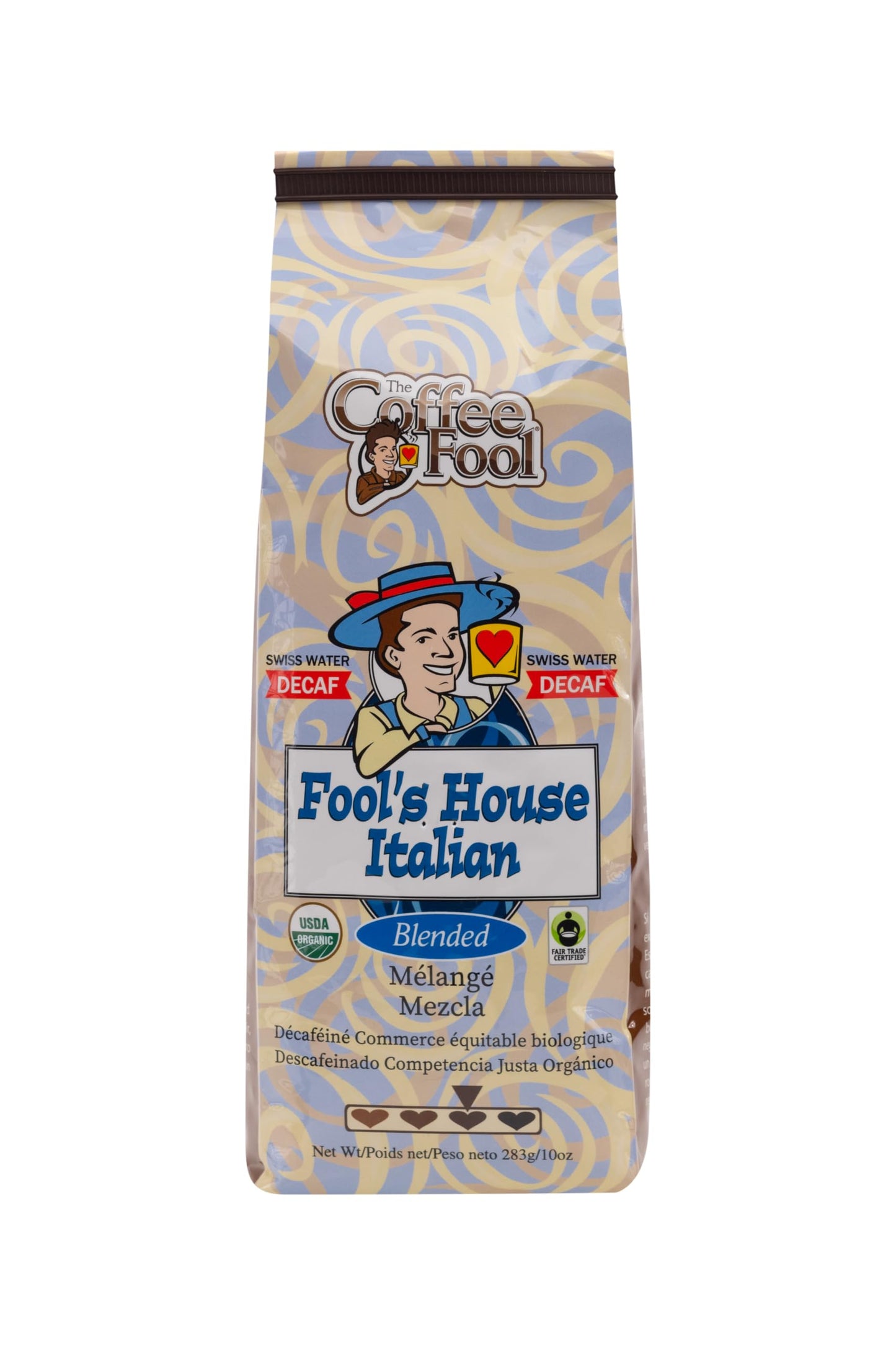 Coffee Fool's Decaf Organic Fair Trade House Italian (Very Fine Grind)