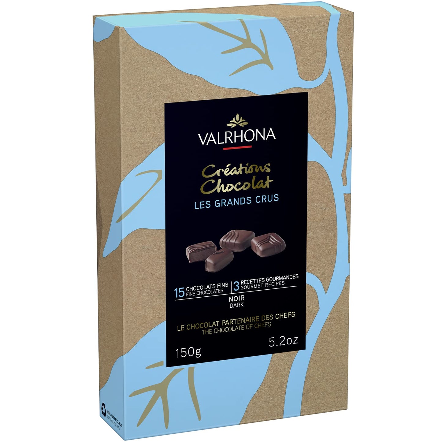 Premium Assortment of 15 Grand Cru ganaches from Valrhona-Grand Cru Manjari, Grand Cru Abinao and Grand Cru Macaé. For the ultimate chocolate lover