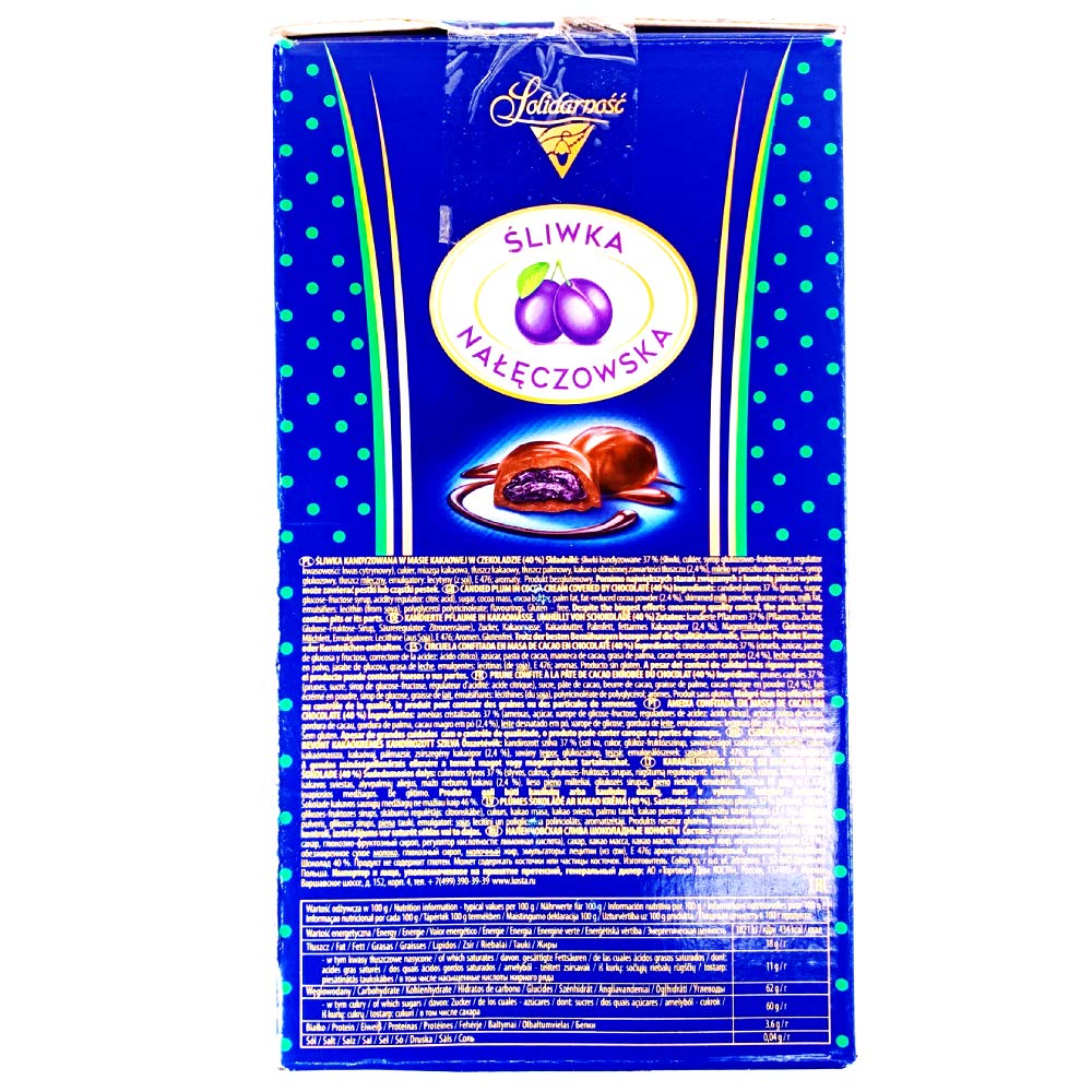 Candied Plums with Cocoa Cream and Chocolate, Polish Prunes, Sliwka Naleczowska Big Candy Box 3 kg | 6.6 lb