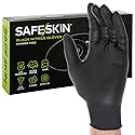 SAFESKIN Black Nitrile Disposable Gloves Powder Free Latex Free Tattoo, Food Prep, Auto Salons, Cleaning, Law Enforcement, 3.5 mil, Size Medium, Box