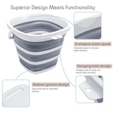 Goderewild Collapsible Bucket, 2.6 Gallon (10L) - Square Foldable Mop Bucket for House Cleaning, Car Washing, Camping - Portable Water Pail