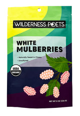 Wilderness Poets White Mulberries - Raw Organic Dried Mulberries, 8 oz (227 g)