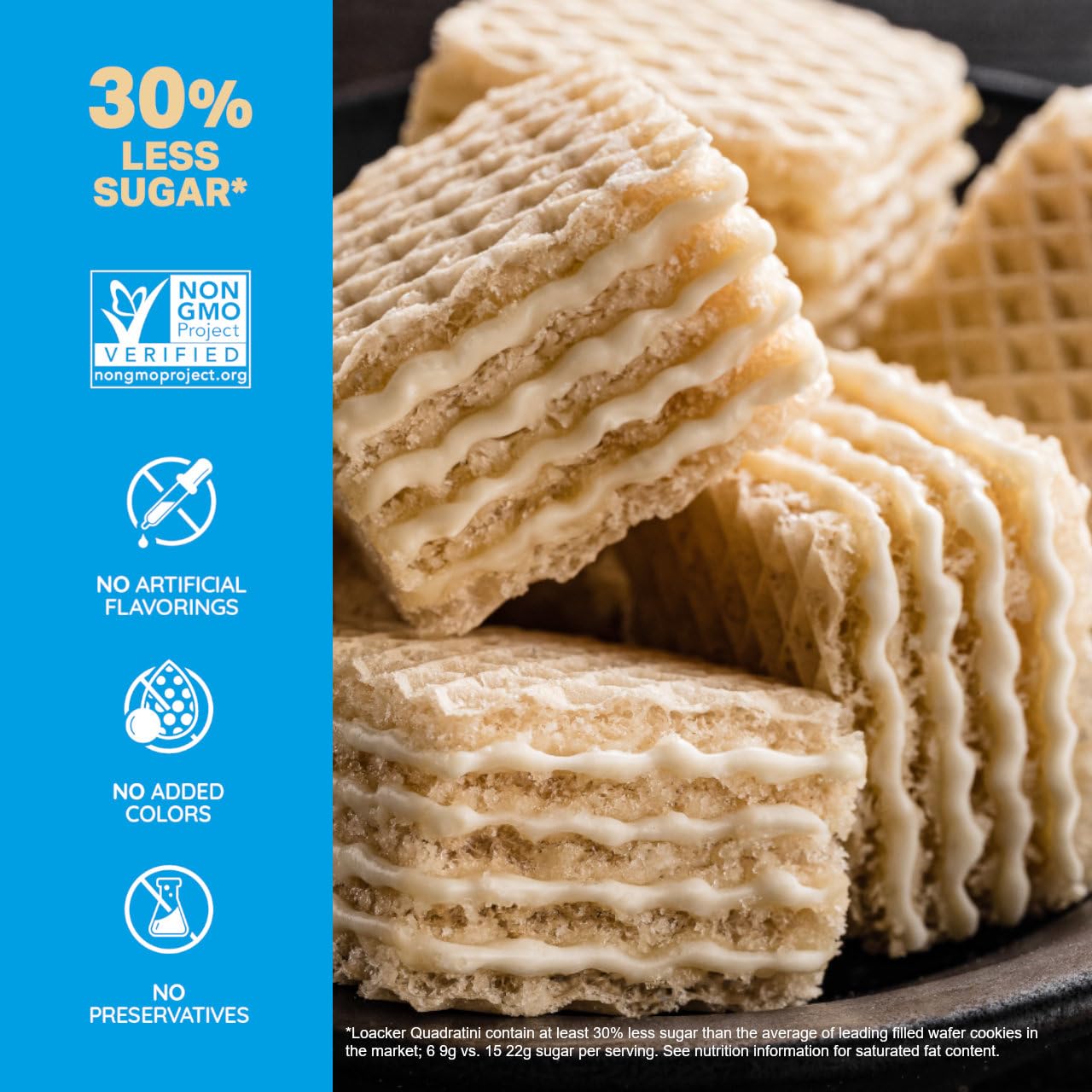 Loacker Quadratini Vanilla Wafer Cookies, 8.82 Ounce