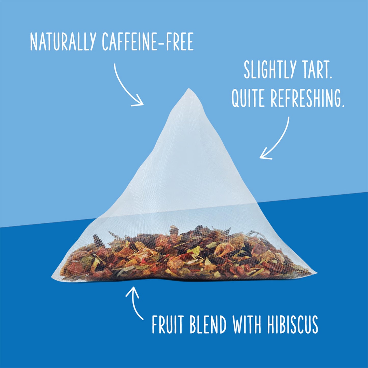 Two Leaves and a Bud Alpine Berry - 15 Naked Tea Sachets, Naturally Caffeine Free, Whole Leaf Herbal Tea in Unwrapped Pyramid Sachets, Resealable Bag