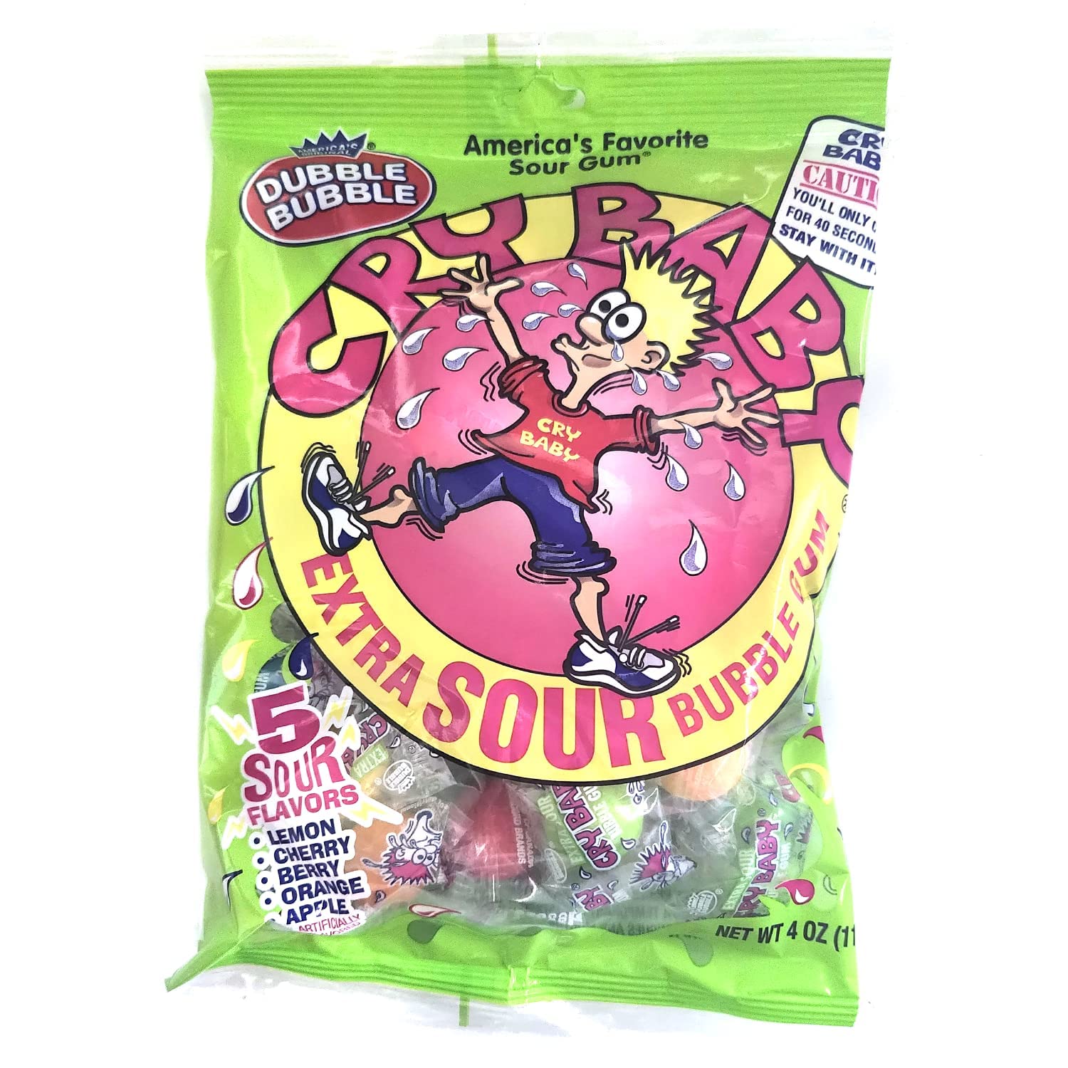 Cry Baby Extra Sour Bubble Gum Assorted Bag (2 Pack) with 2 Gosutoys Stickers