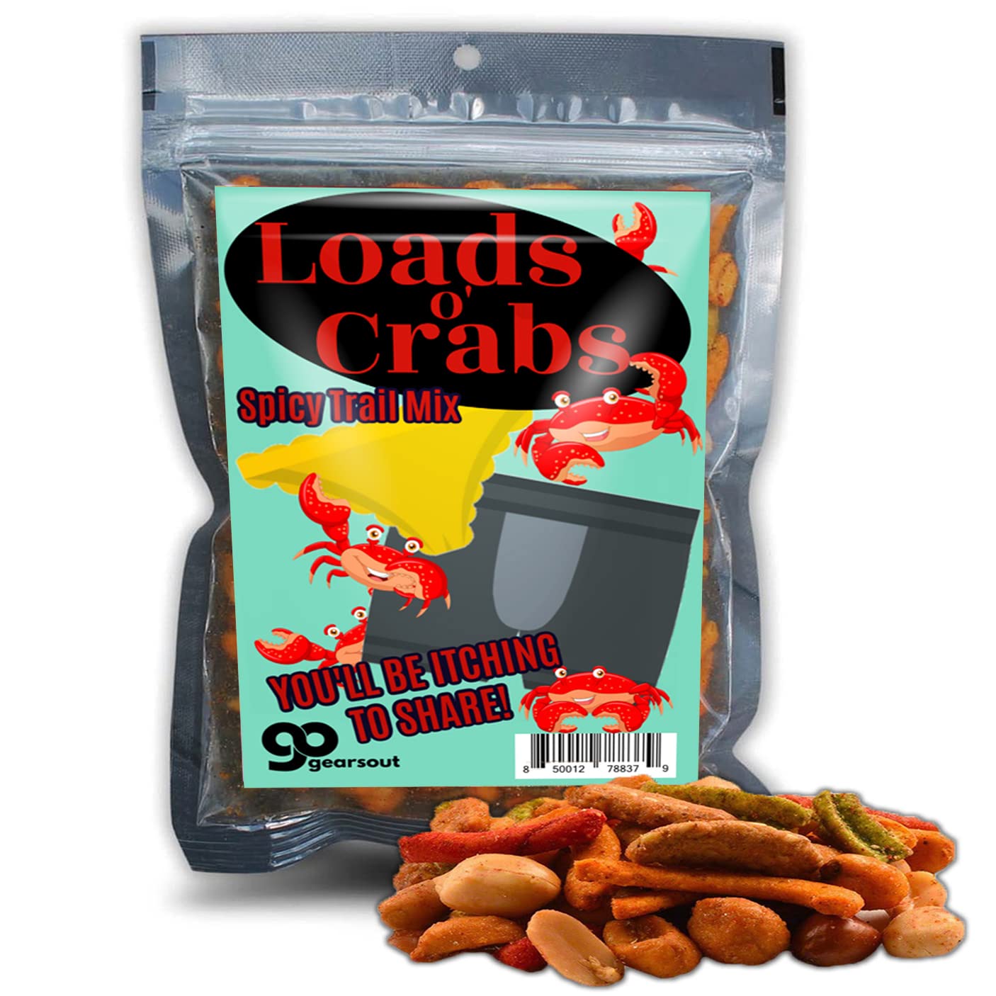 Loads O' Crabs Spicy Trail Mix - Funny Beach Snacks for Adults - Premium Blend, Made in the USA