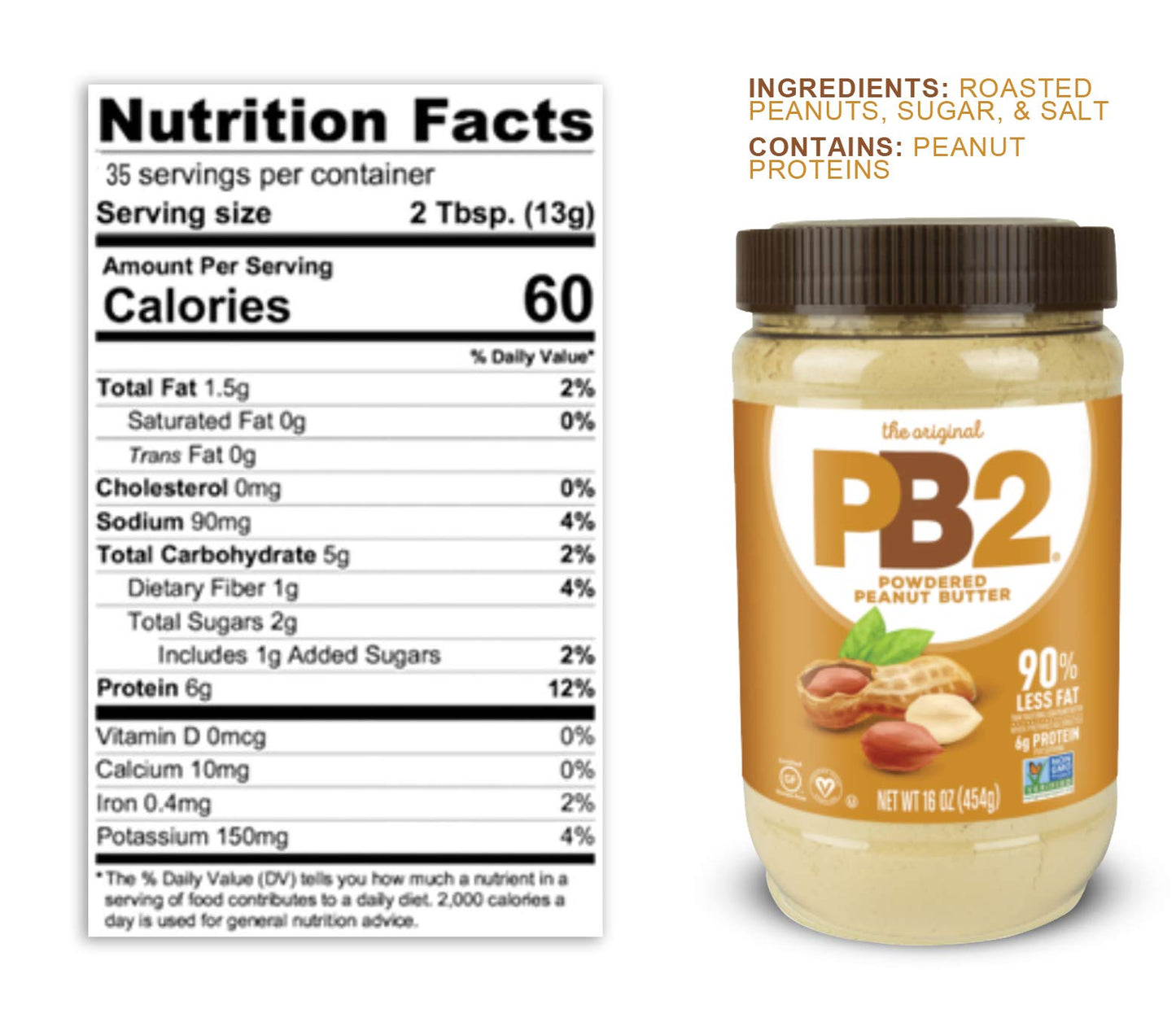 Bell Plantation PB2 Powdered Peanut Butter 16 oz. pack of 2