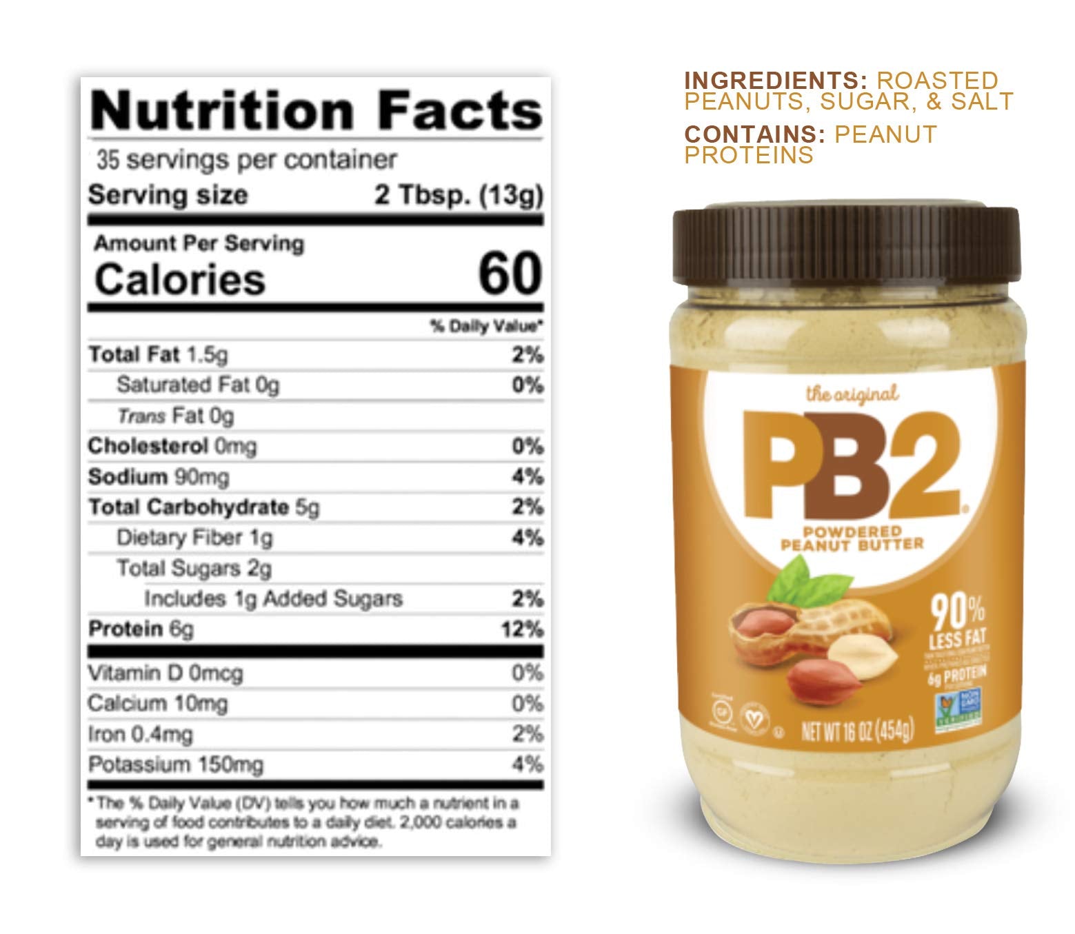 Bell Plantation PB2 Powdered Peanut Butter 16 oz. pack of 2