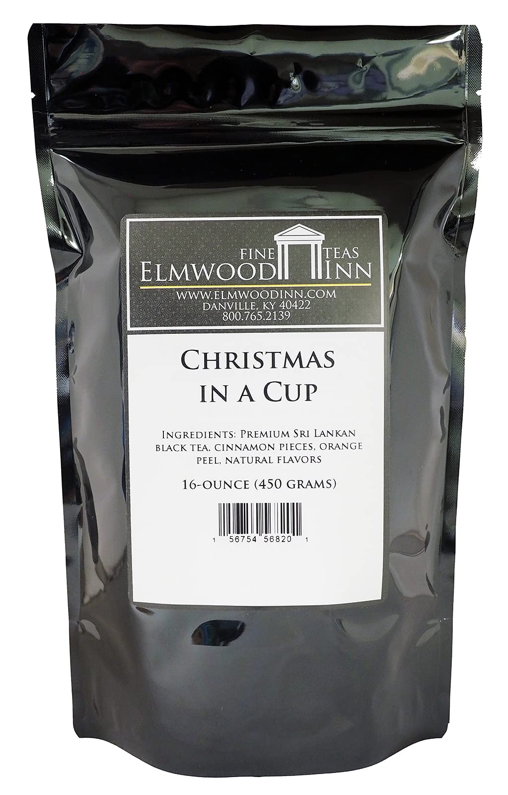 Elmwood Inn Fine Teas, Christmas in a Cup Cinnamon Black Tea, 16-Ounce Pouch