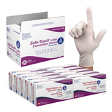 Dynarex Safe-Touch Disposable Latex Exam Gloves, Powder-Free, for Healthcare & Professional Settings, Bisque, 1 Case, 10 Boxes of 100 Gloves (Large)