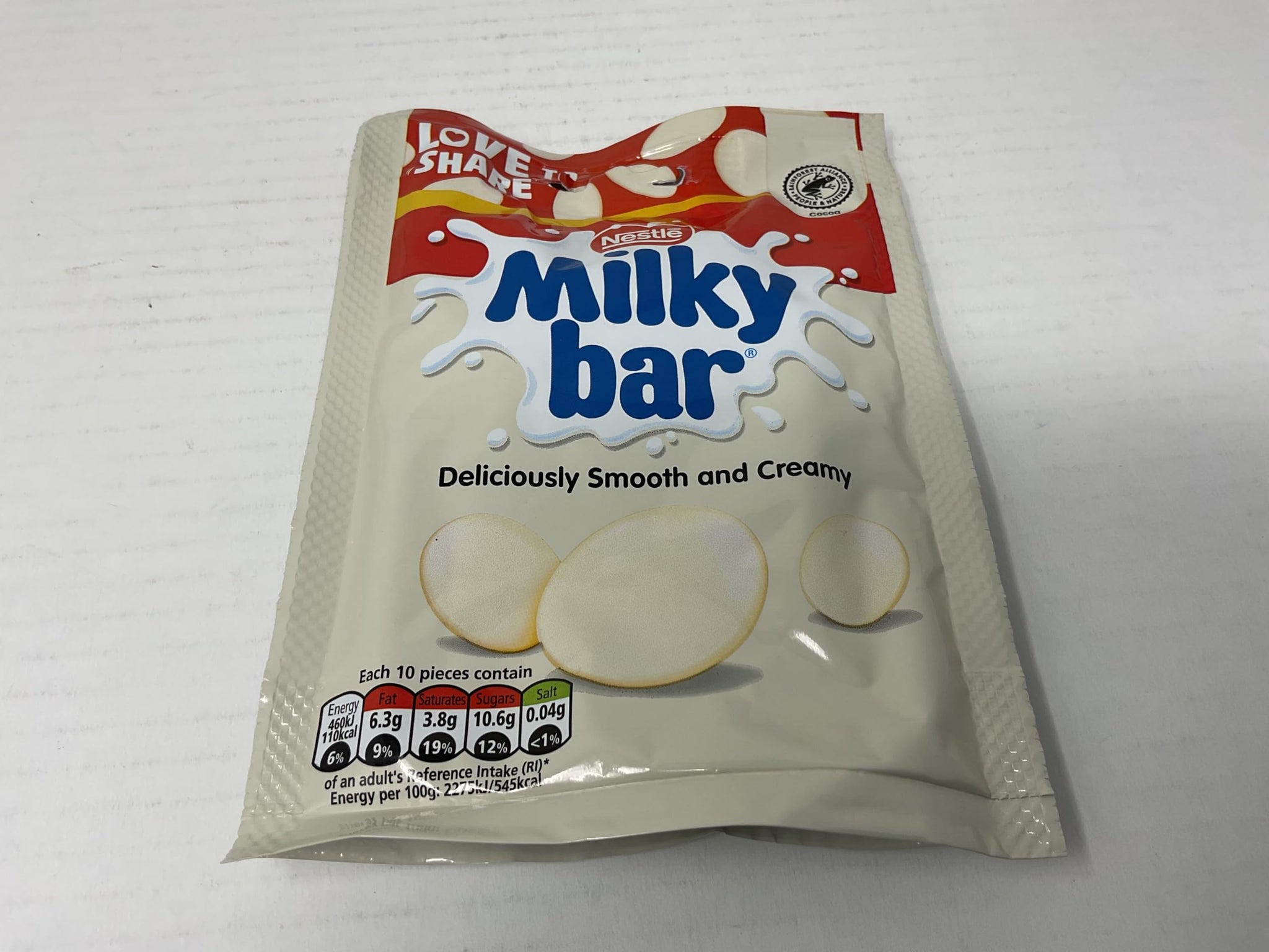 Large Milky Bar Buttons, 2 Large Bags, 103g per pack. Irish Chocolate Melts