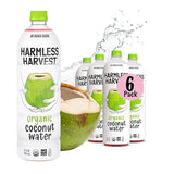 Harmless Harvest Coconut Water Organic Drink 32 Fl Oz, 6 Pack - Natural Electrolyte Hydration, No Sugar Added, No Artificial Ingredients, Original