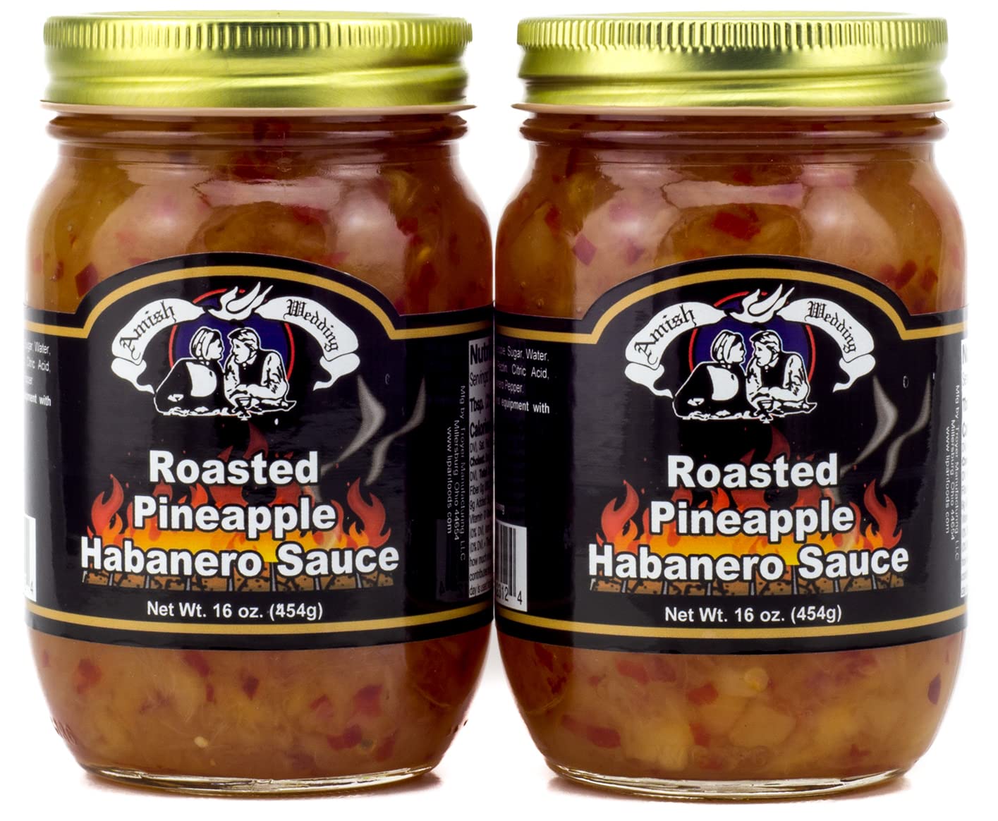 Amish Wedding Roasted Pineapple Habanero Sauce, 16 Ounce (Pack of 2)