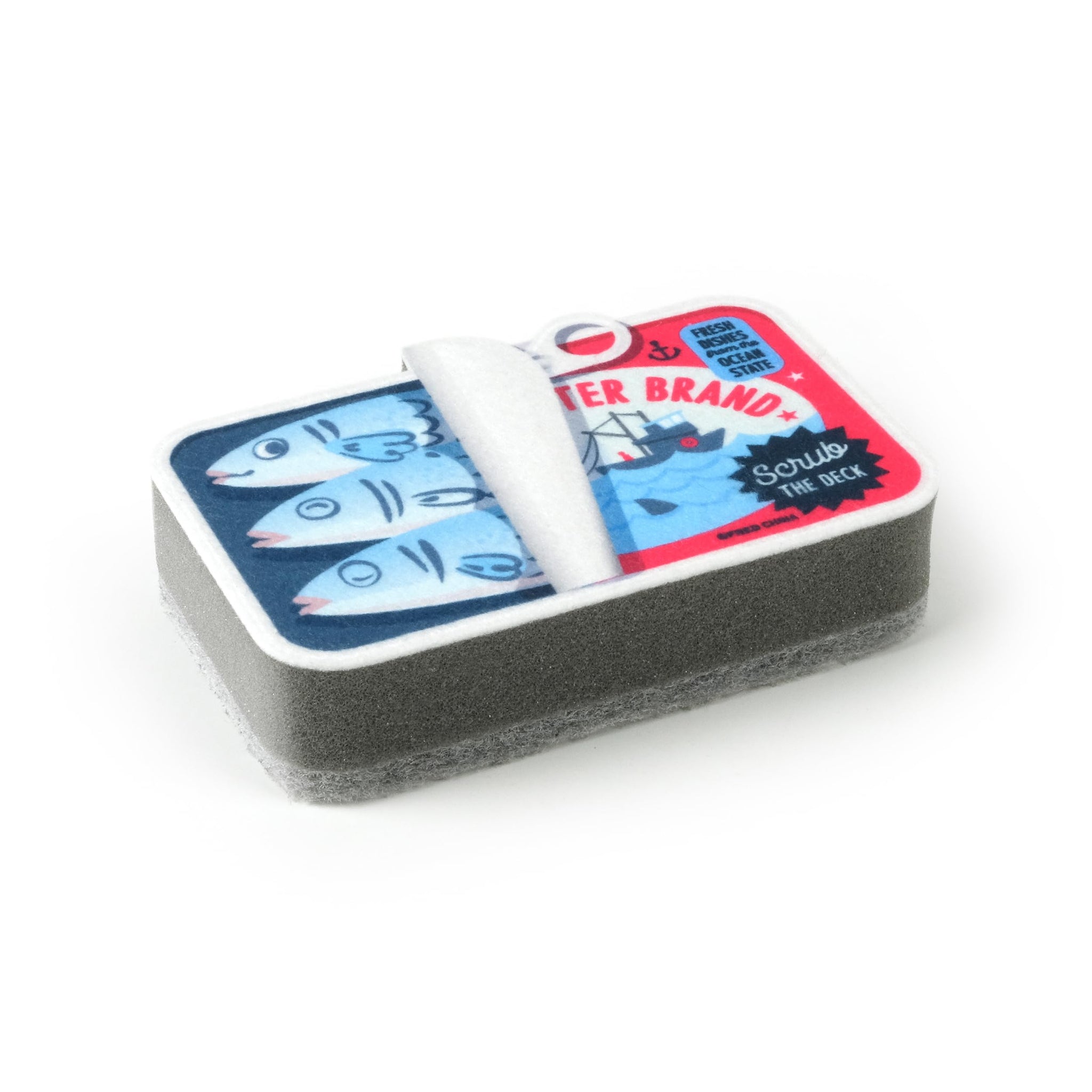 Genuine Fred Tidy TINS Sardine Sponges, Set of 2, Durable Layered Sponges, Fun and Quirky Tinned Fish Inspired Kitchen Accessory, Gift-Ready Packaging