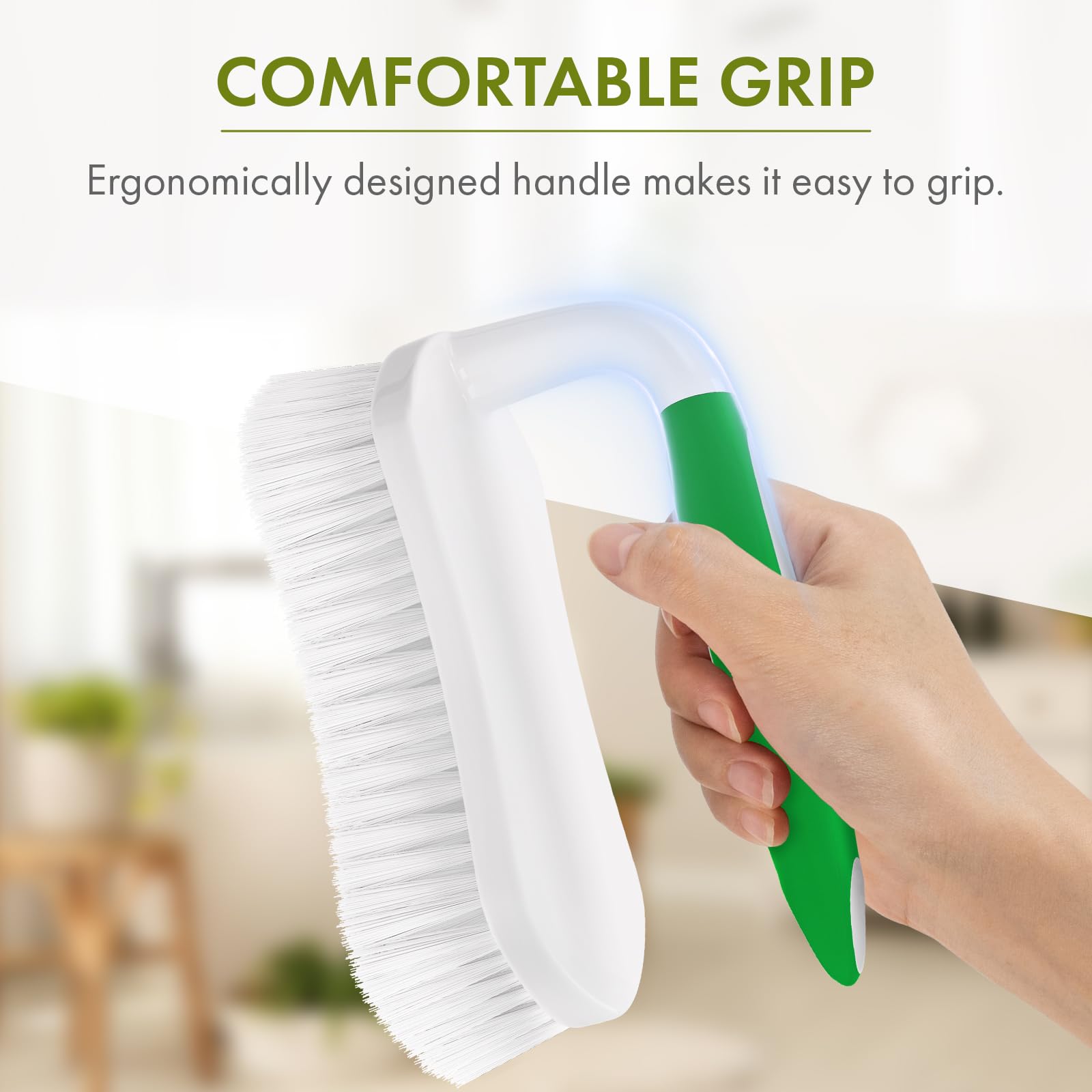 Amazer Scrub Brush for Cleaning Comfort Grip Shower Scrubber Stiff Bristles with Handle Heavy Duty Cleaner Brush for Tub Sink Carpet Floor - Pack of 2