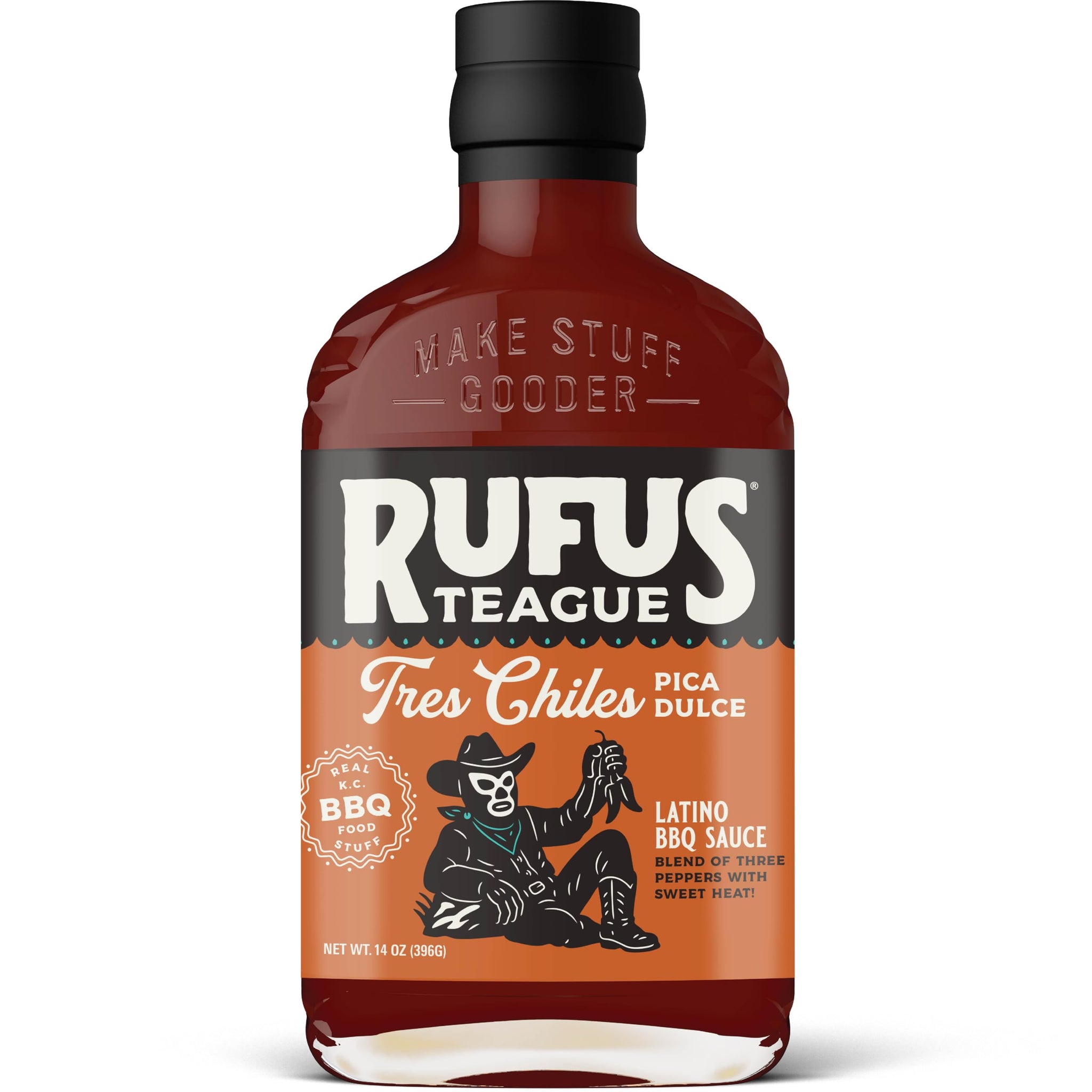 Rufus Teague Tres Chiles Pica Dulce BBQ Sauce with Sweet Heat, 14 oz