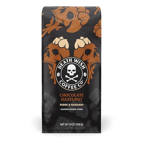 DEATH WISH COFFEE - Chocolate Hazelnut Ground Coffee, Fair Trade (14 oz)