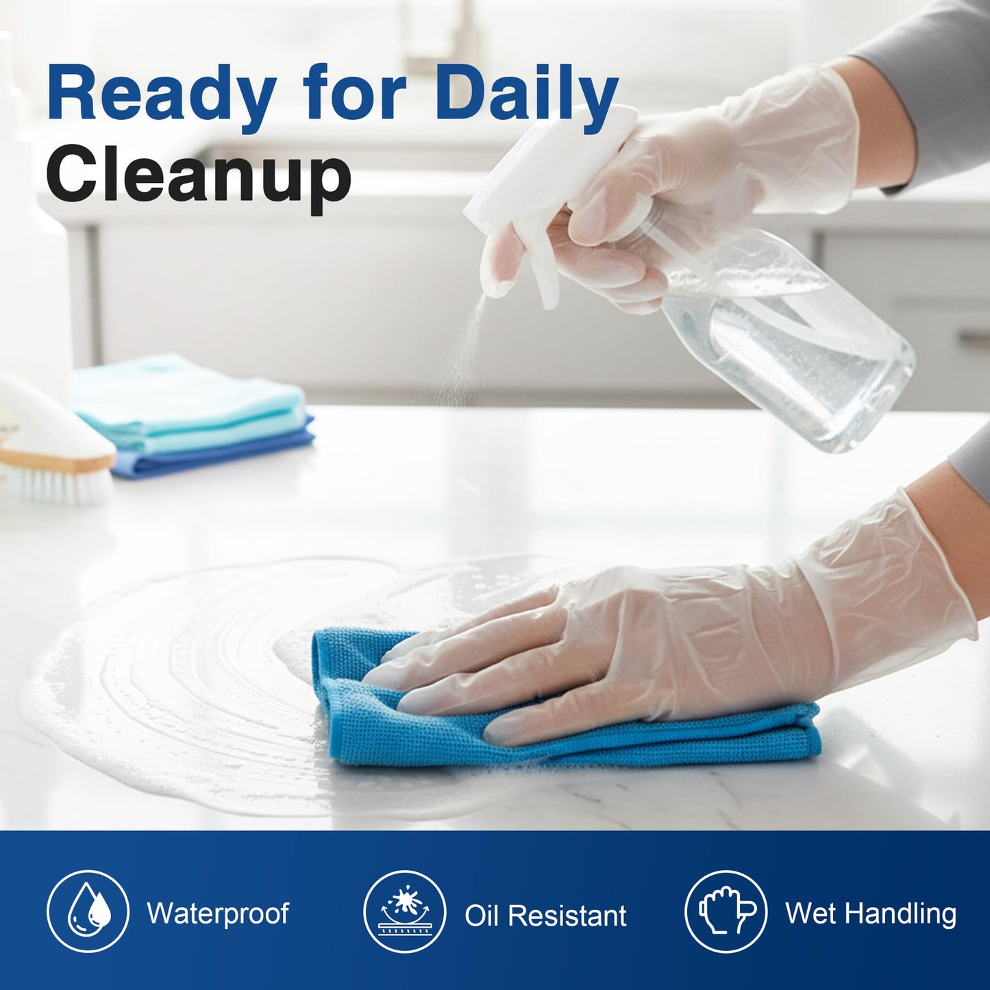 Schneider Clear Vinyl Exam Gloves, 4-mil, Small 1000-ct Case, Latex-Free, Disposable Gloves, Medical Gloves, Cleaning Gloves, Food Prep Gloves, Food
