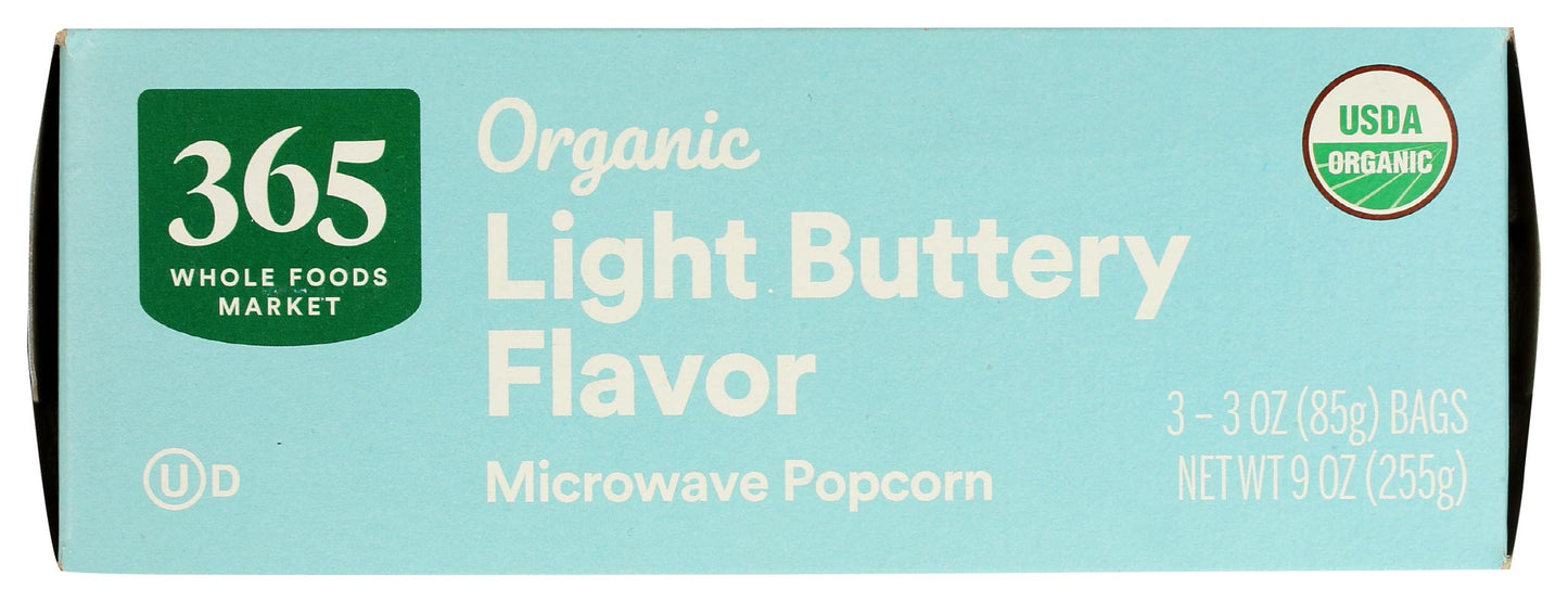 365 by Whole Foods Market, Organic Light Butter Microwave Popcorn, 9 Ounce