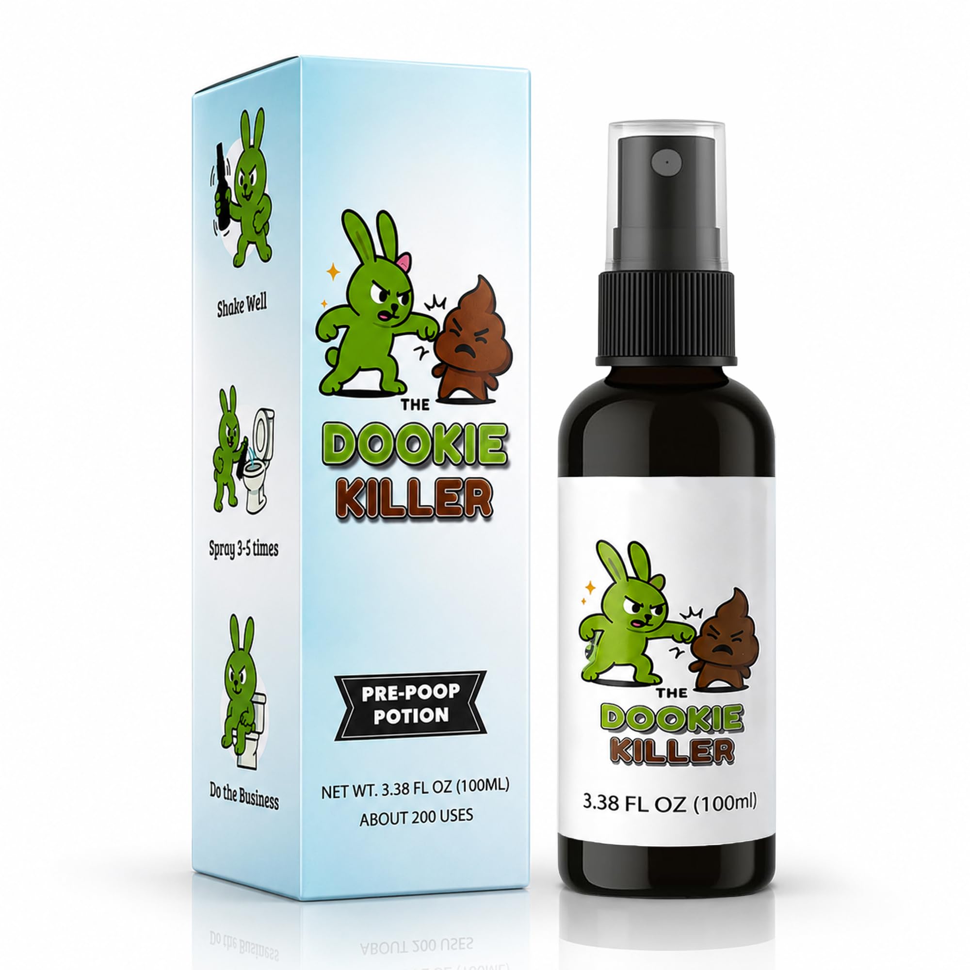 The Dookie Killer Pre-Poop Toilet Spray, 100ml Bathroom Odor Eliminator and Deodorizer - Essential Oil Air Freshener with Lemongrass and Eucalyptus