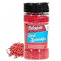 Bakerpan Red Jimmies Sprinkles - 6 Ounces Red Sprinkles for Cake Decorating - Edible Sprinkle for Cupcakes, Ice Cream, Cake Decorations (Made in USA)