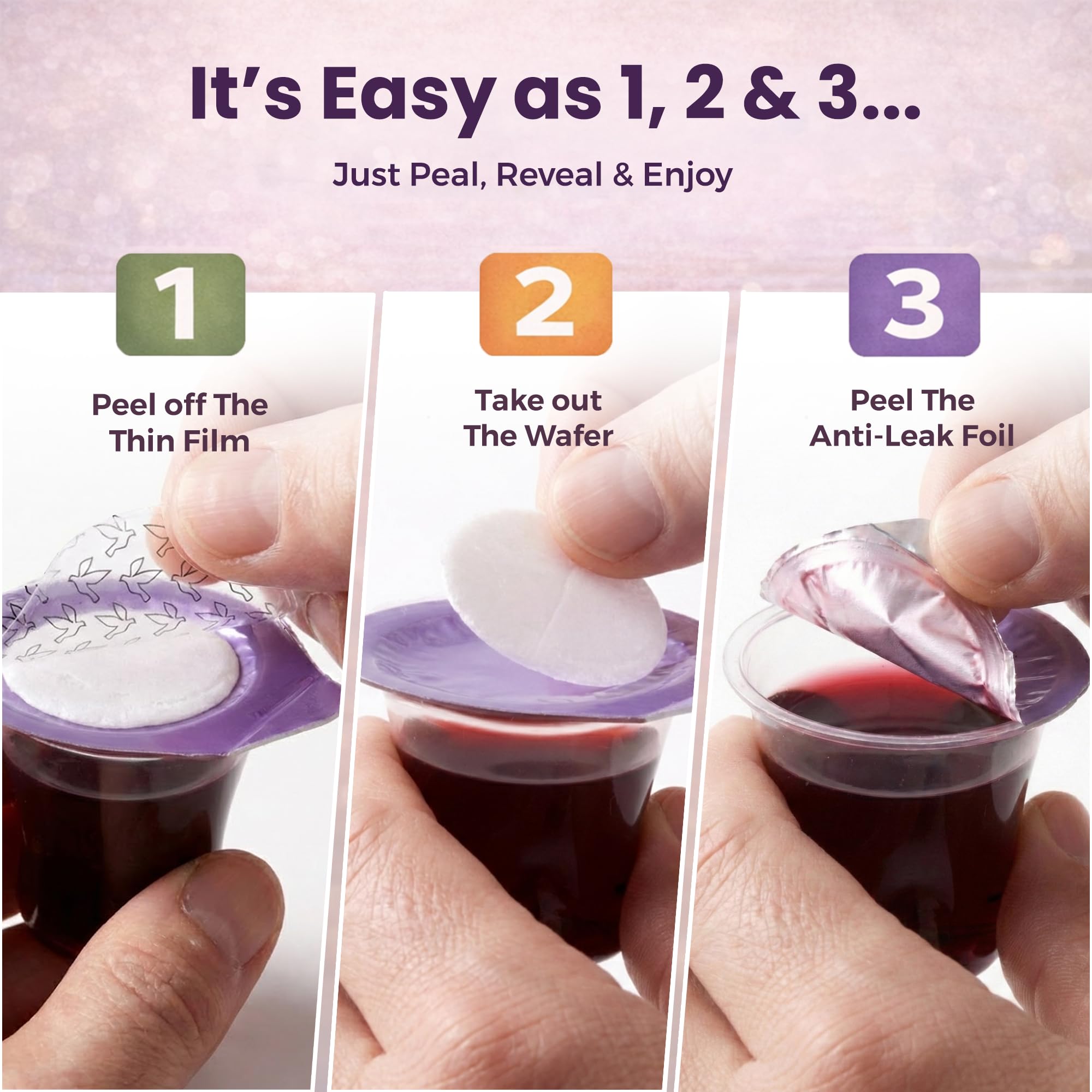 Kingdom Prefilled Communion Cups with Wafers - 30 Count