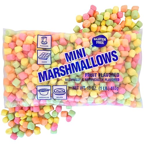 1 lb Bag Clown Fruit Flavored Mini Marshmallows - Gluten Free, Allergy Friendly, Great for Baking, Cocoa, Rice Crispy Treats